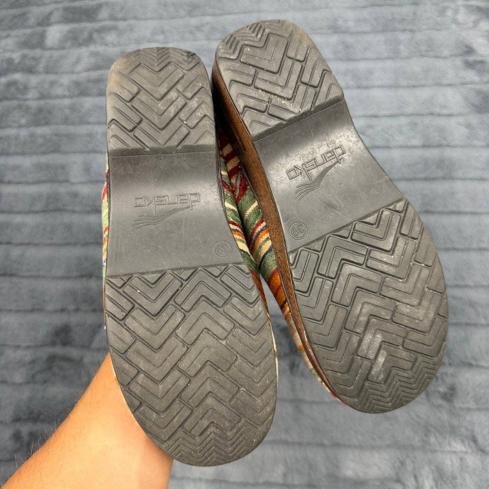Dansko Vegan Professional Clog Multi-Color Striped Textile Mules 39 Womens 8.5-9 - Picture 6 of 8